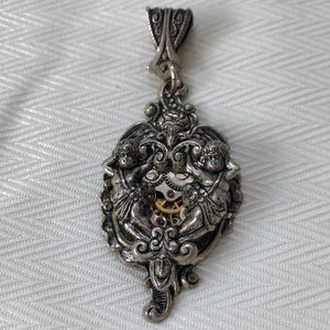Gothic cherub pendant steampunk